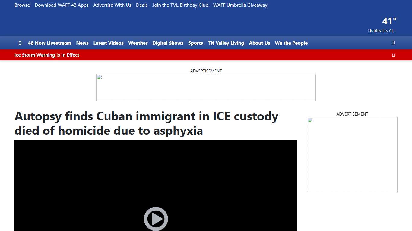 Autopsy finds Cuban immigrant in ICE custody died of homicide due to asphyxia